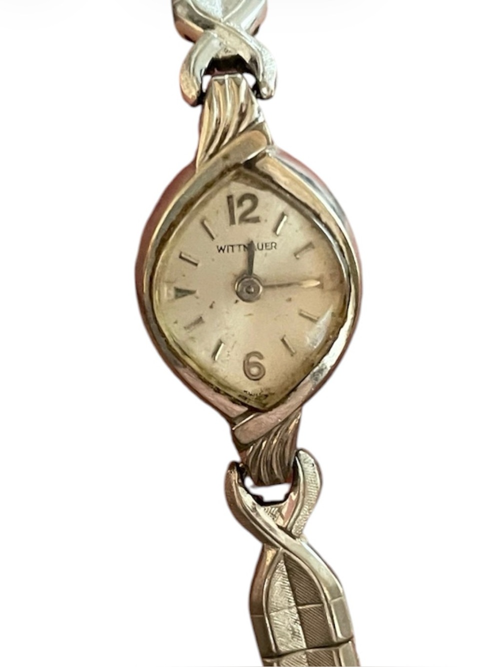 WITTNAUER Vintage Ladies Marquise Face Cocktail Bracelet Watch 10k RGF